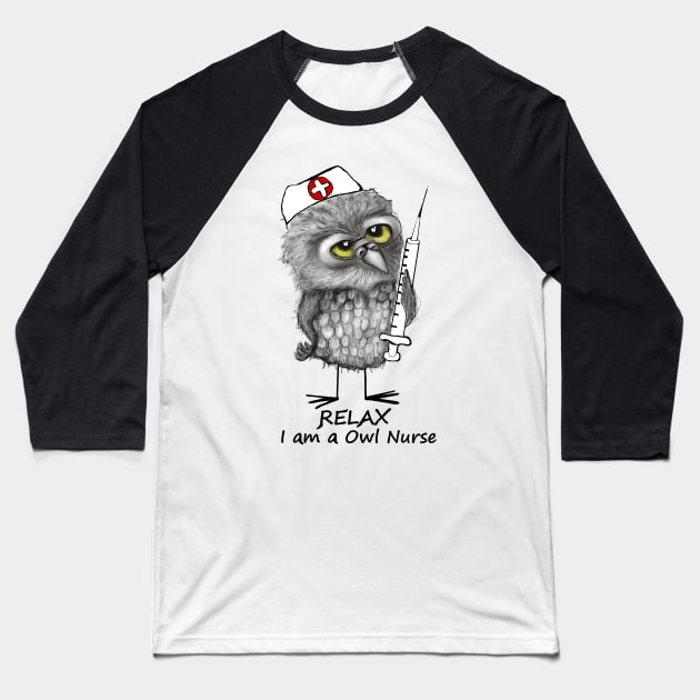 Owl Nurse Baseball T-Shirt by msmart